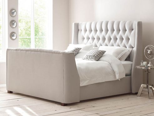 Orwell Buttoned Sleigh Bed King